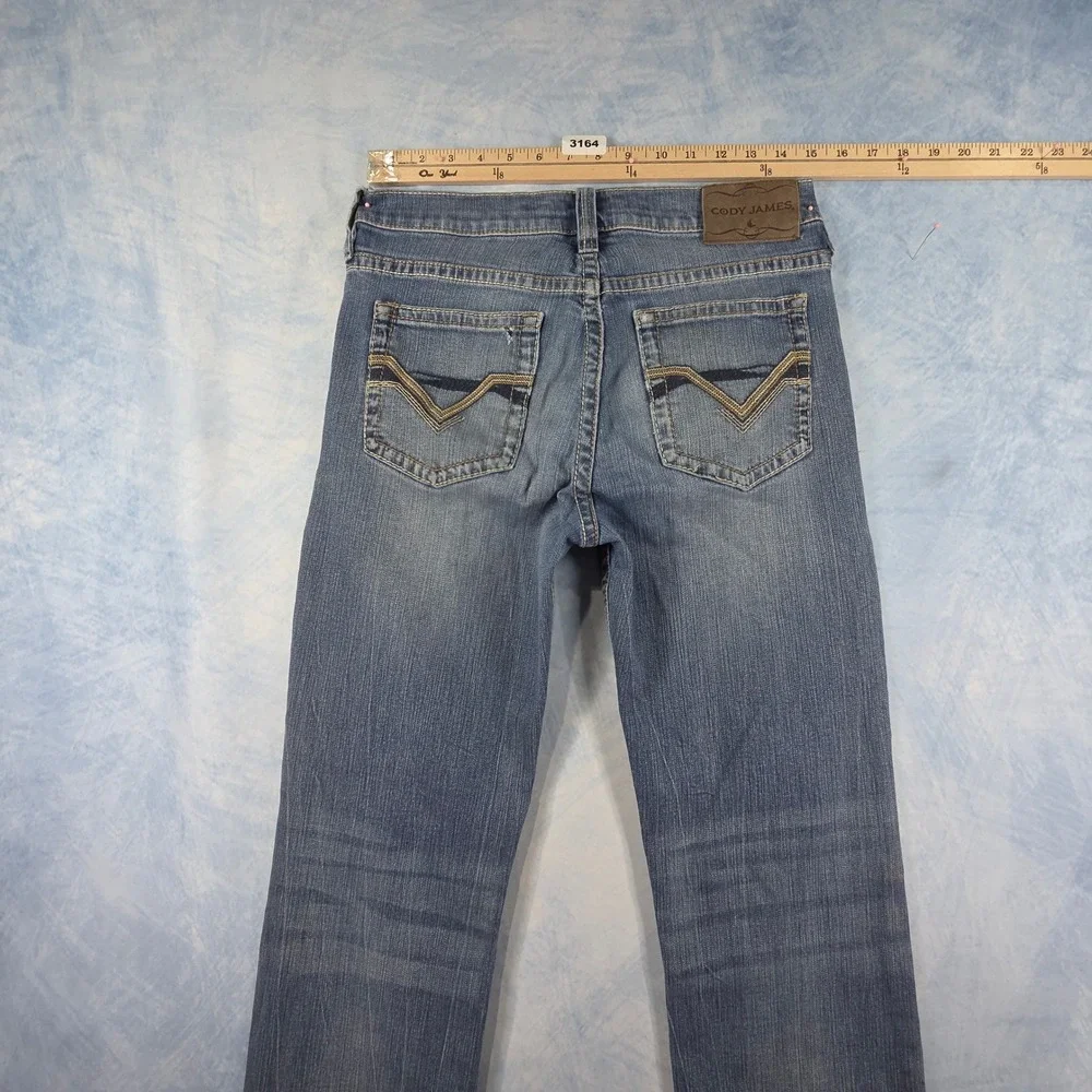 Cody James Mens Slim Straight Western Denim Jeans Medium Wash Blue 30x36